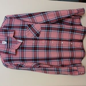 GAP Pink and Blue Plaid Shirt Women L